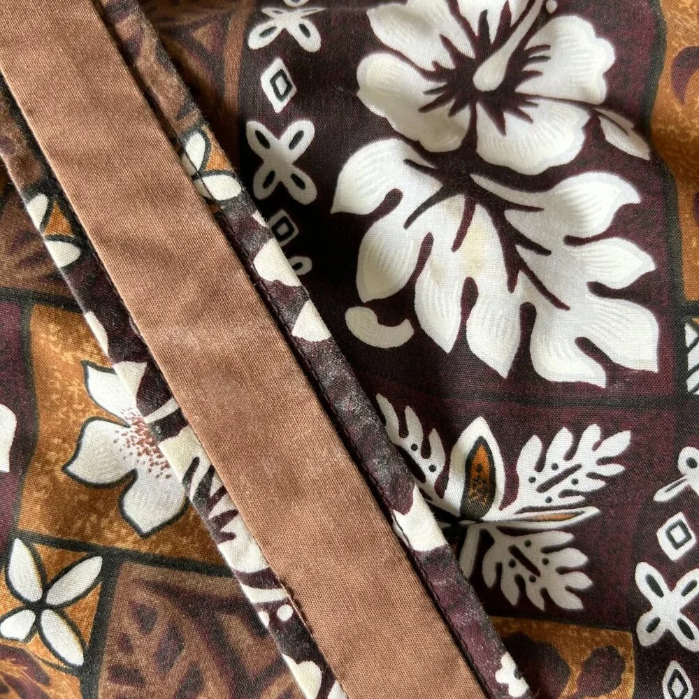 Handmade Hawaiian Print Floral Hibiscus Hawaiian Quilt Print Crossbody Messenger